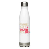 Pyramids Pearls & Educated Delta Girls Stainless Steel Water Bottle -  Crimson & Cream